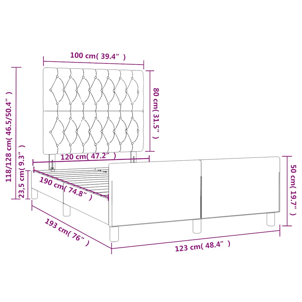Giroletto senza Materasso Blu Scuro 120x190 cm Velluto | homemem39