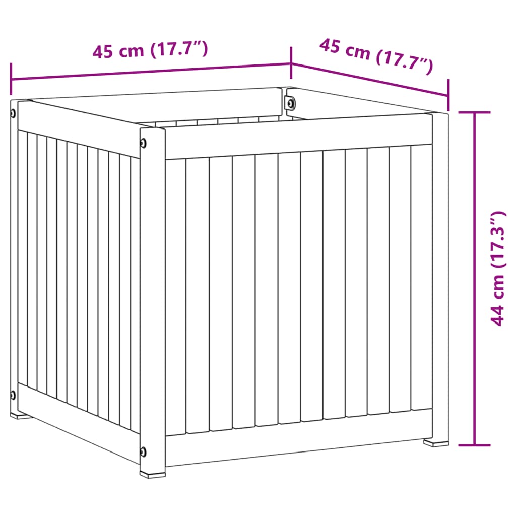 Fioriera da Giardino 45x45x44 cm in Legno Massello di Acacia - homemem39