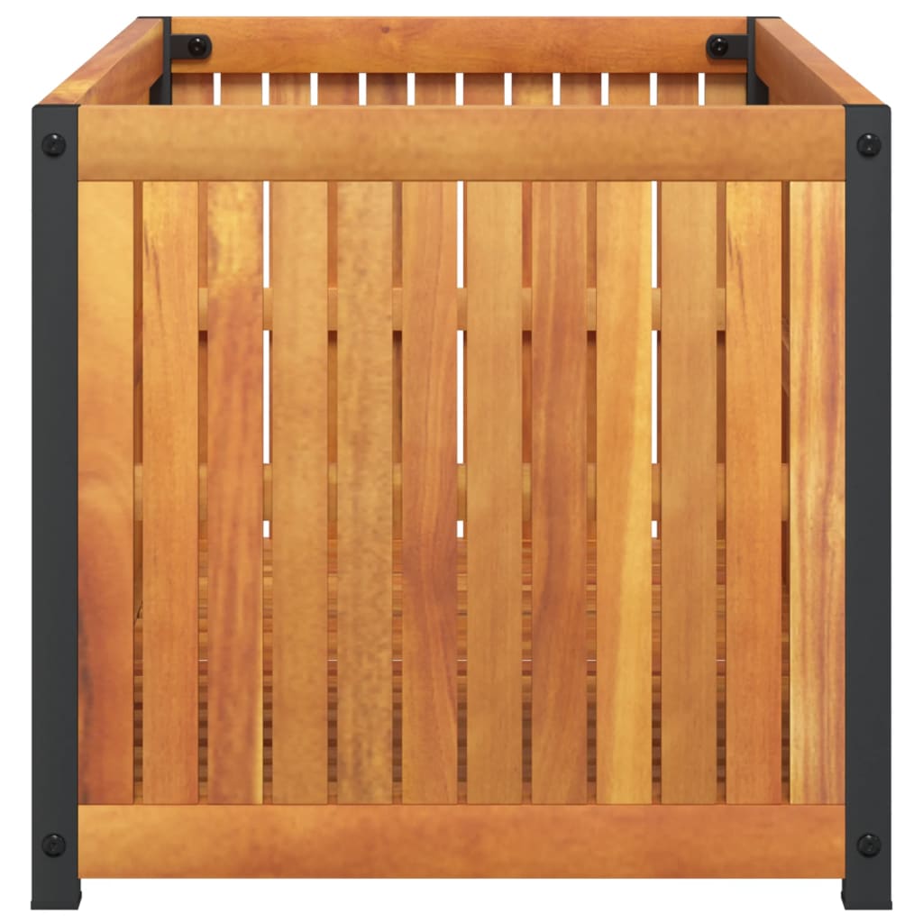 Fioriera da Giardino 85x45x44 cm in Legno Acacia e Acciaio - homemem39