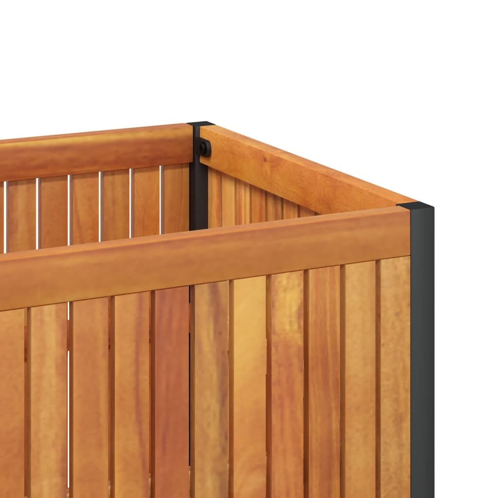 Fioriera da Giardino 110x45x44 cm in Legno Acacia e Acciaio - homemem39