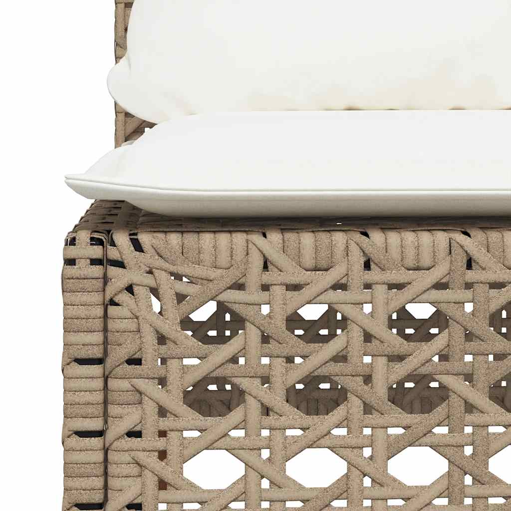 Set Divano da Giardino 8 pz con Cuscini Beige in Polyrattan