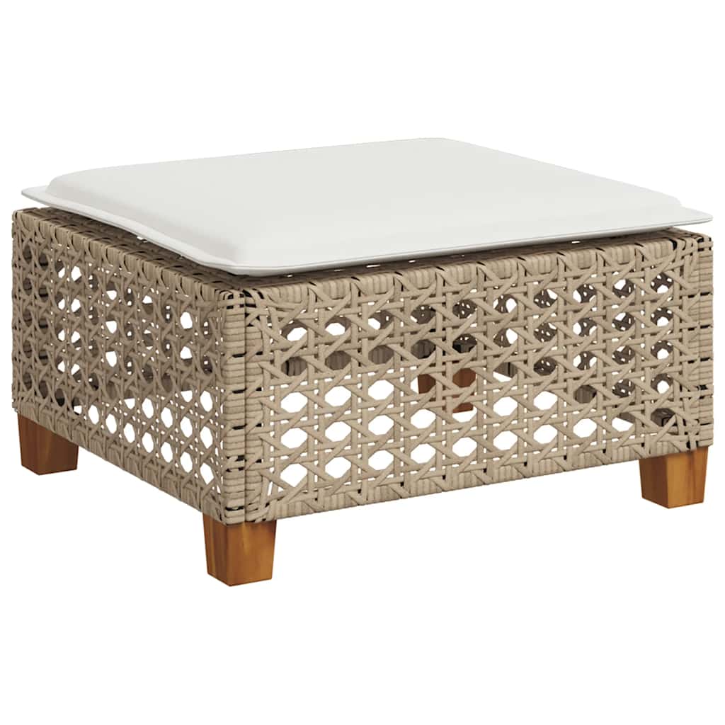 Set Divano da Giardino 6 pz con Cuscini Beige in Polyrattan