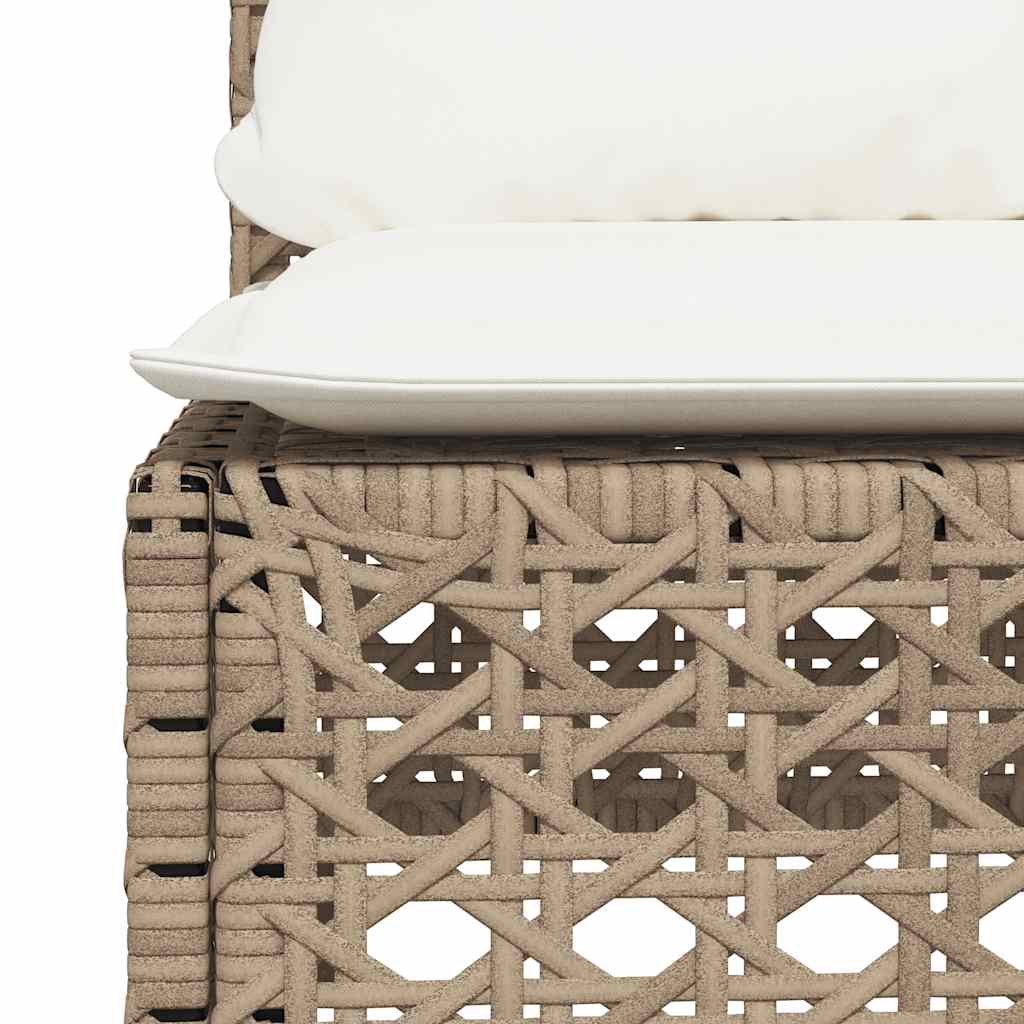 Set Divano da Giardino 10 pz con Cuscini Beige in Polyrattan