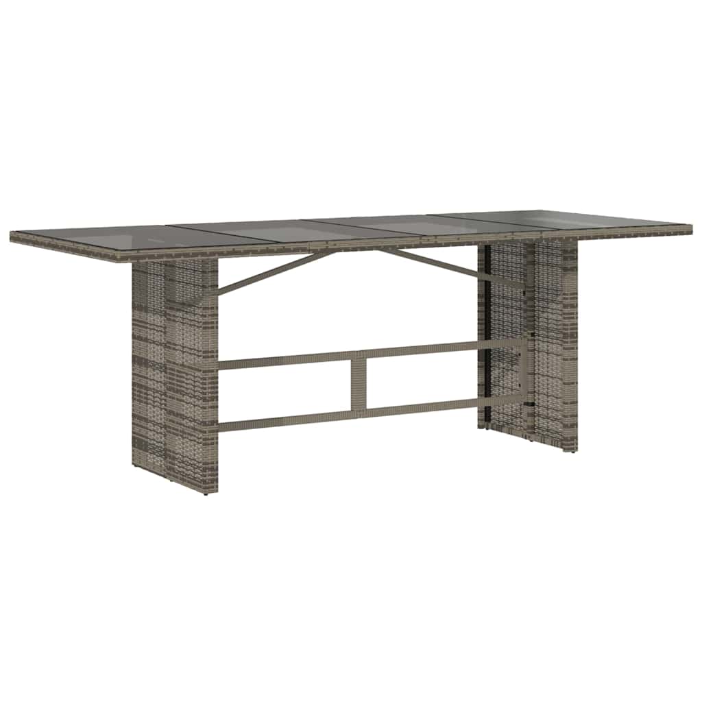 Set da Pranzo per Giardino con cuscino 7 pcs Grigio polyrattan