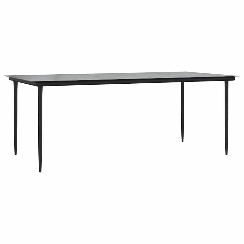 Set da Pranzo per Giardino con cuscino 9 pcs Nero polyrattan