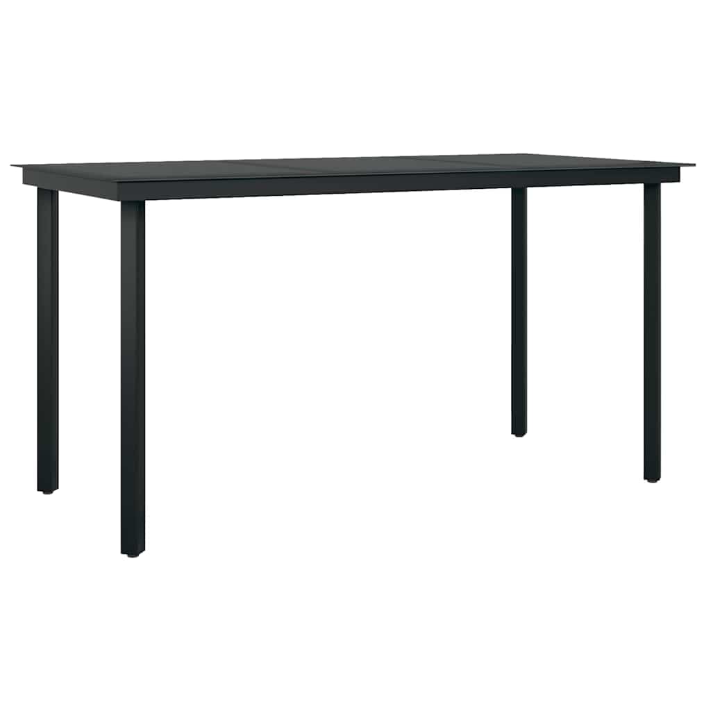 Set da Pranzo per Giardino con cuscino 5 pcs Nero polyrattan