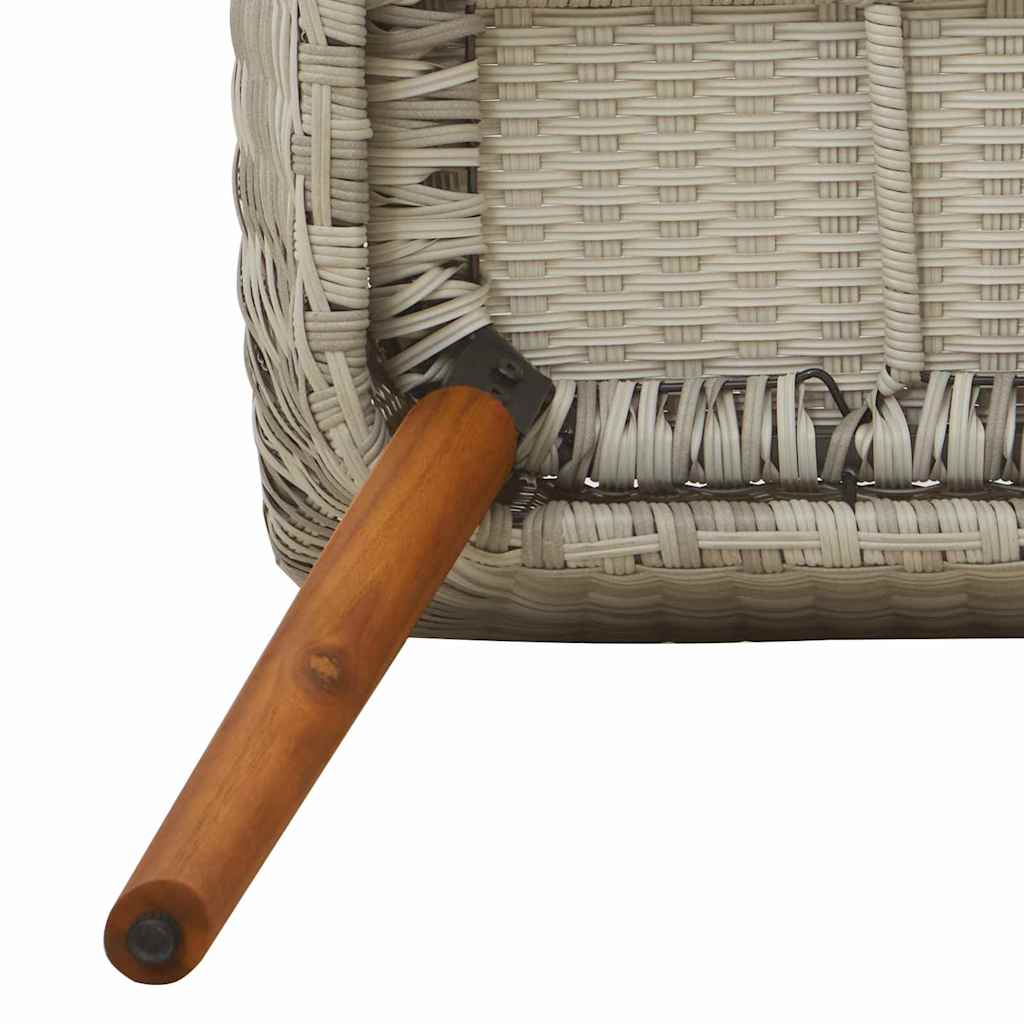 Set da pranzo 7 pcs Grigio chiaro Poly Rattan
