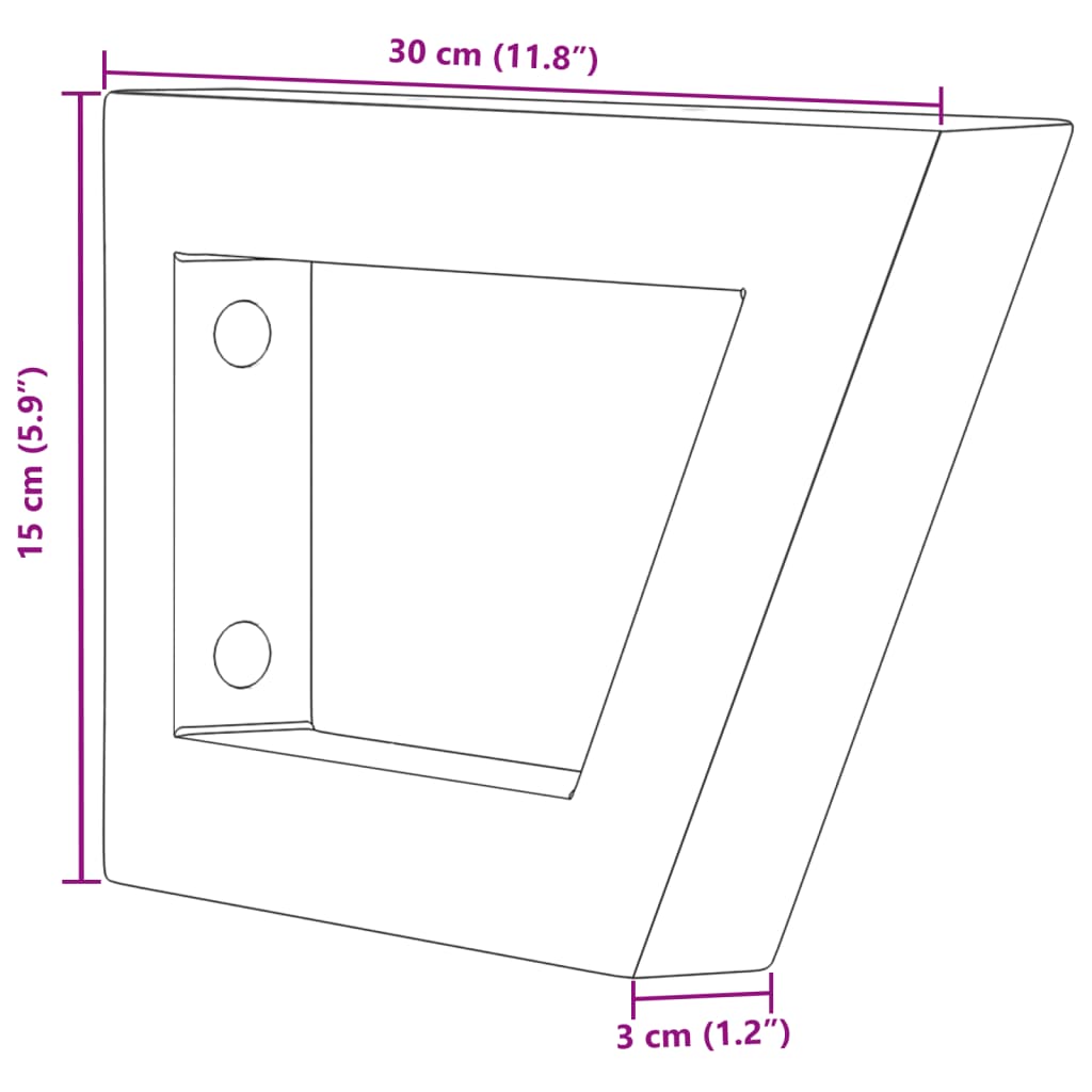 Reggimensole per Lavabo 2 pz Bianche Trapezio in Acciaio | homemem39