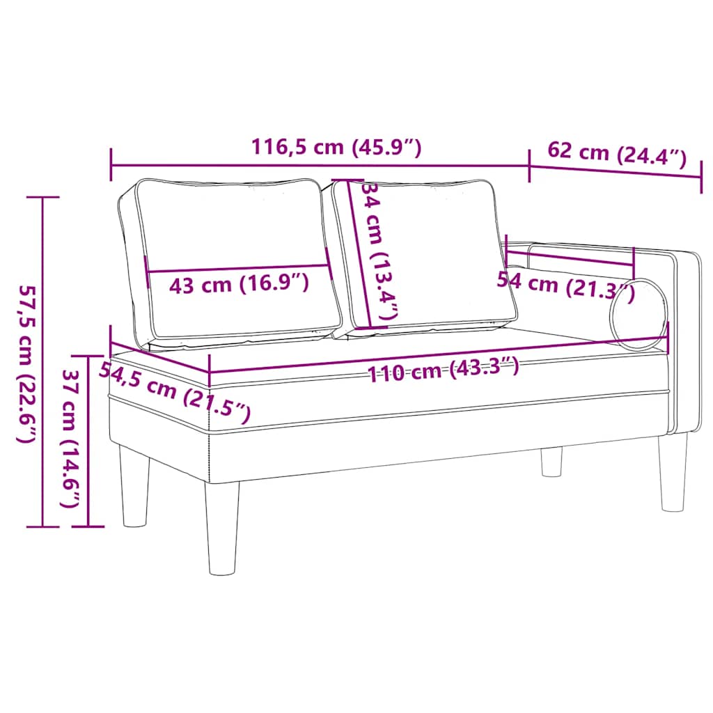 Chaise Longue con Cuscini Verde Scuro in Tessuto - homemem39