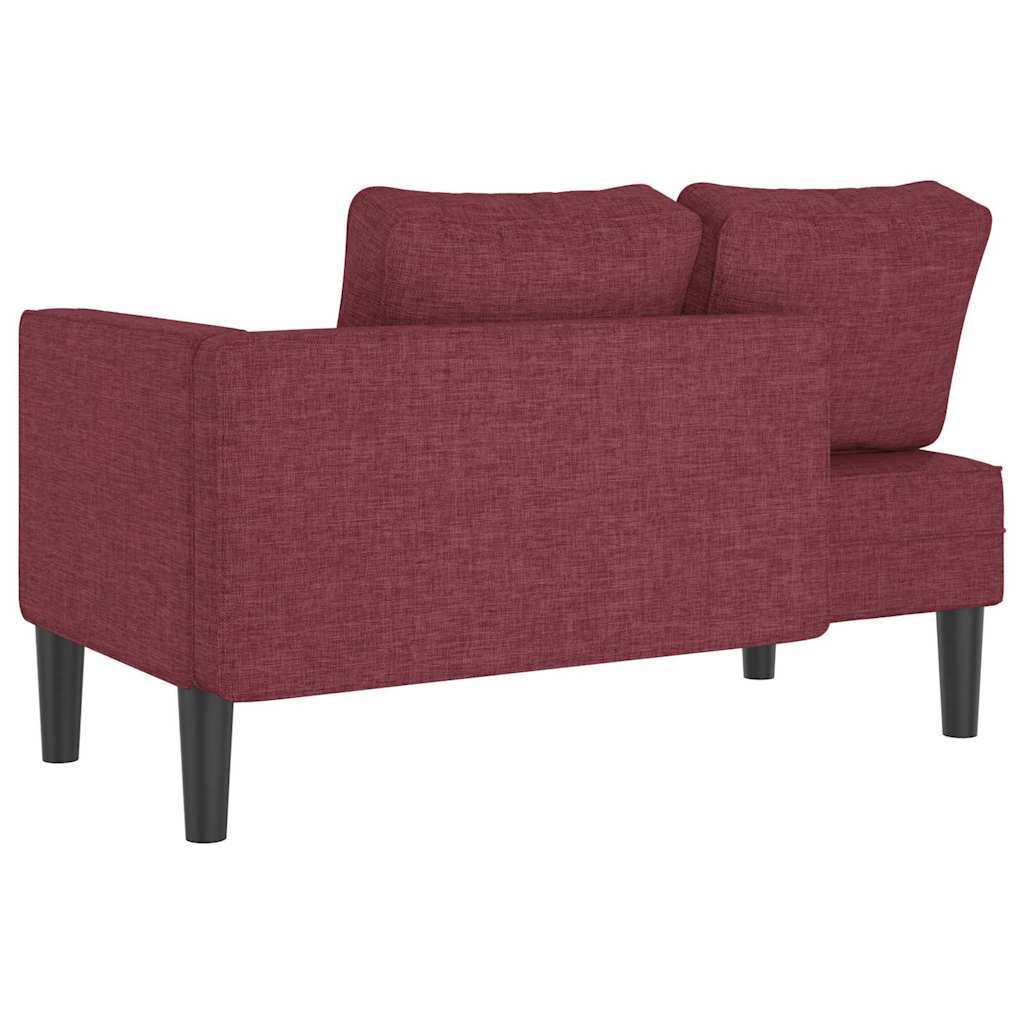 Chaise Lounge con Cuscini Rosso Vino in Tessuto - homemem39