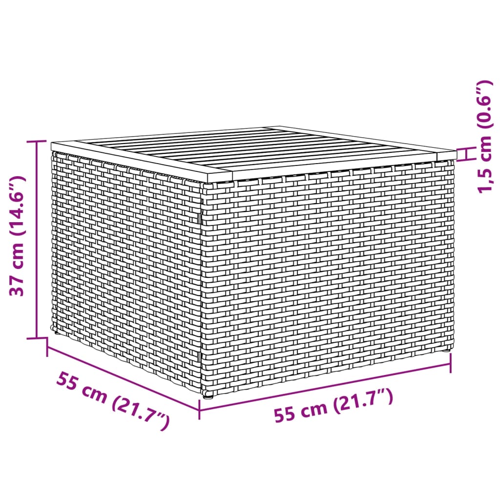 Set Divani da Giardino 2 pz con Cuscini Nero Polyrattan Acacia | homemem39