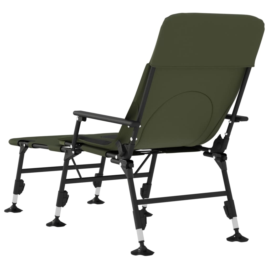 Lettino da Pesca Gambe Anti Fango Regolabili Pieghevole Verde - homemem39