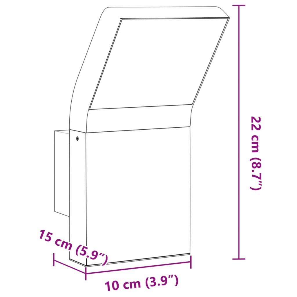 Applique per Esterni con LED 2 pz Nere Alluminio Pressofuso | homemem39