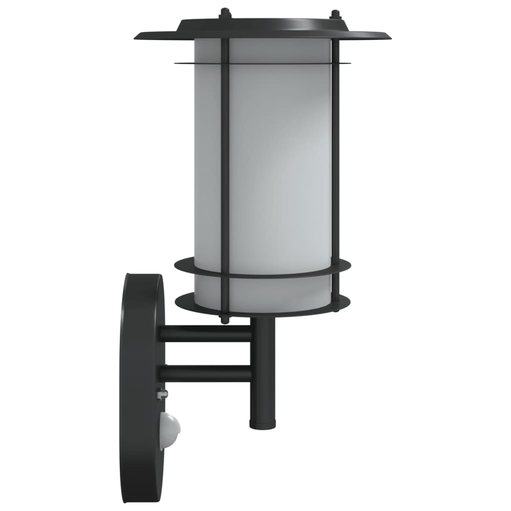 Outdoor Wall Light with Sensor 2 pcs Black in Stainless Steel