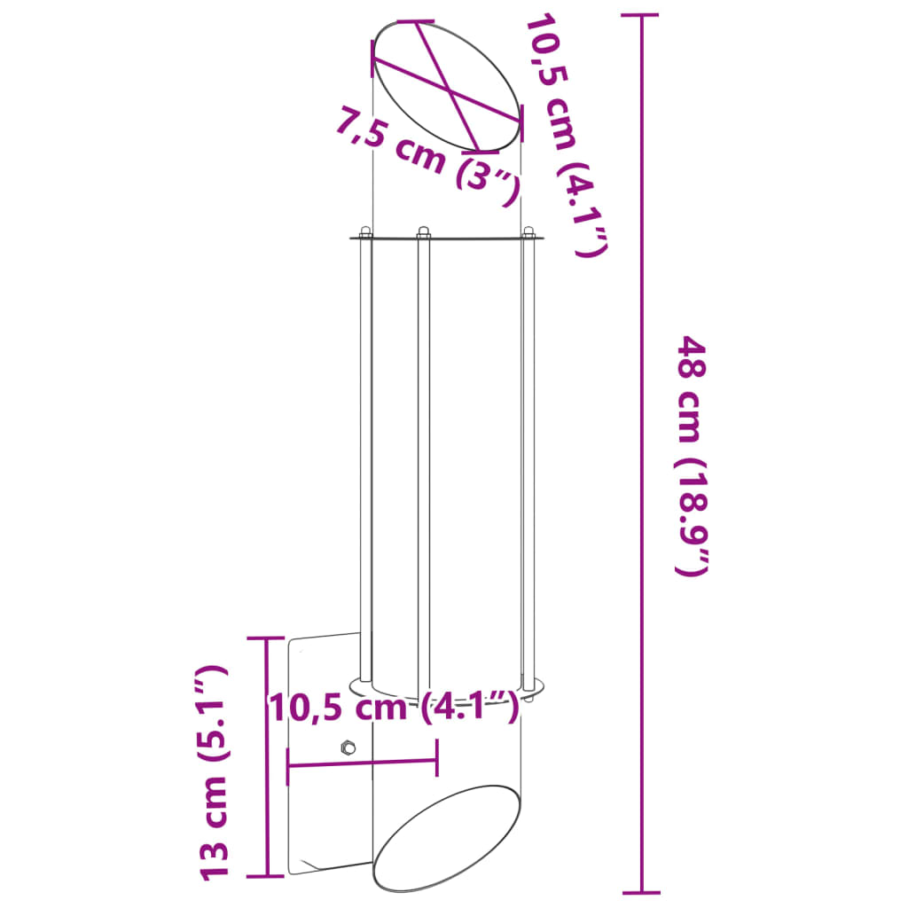 Applique da Esterno 2 pz Nere in Acciaio Inossidabile - homemem39
