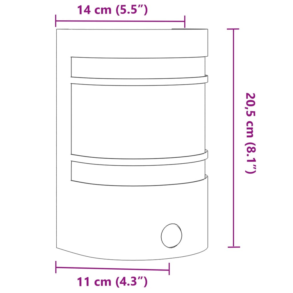 Applique per Esterno con Sensore 2 pz Nere in Acciaio Inox | homemem39