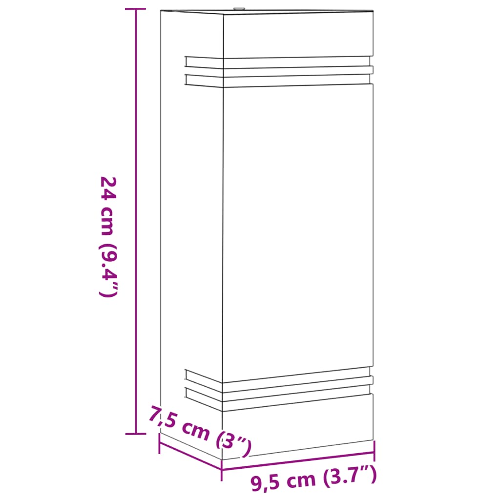 Applique da Esterno 2 pz Argento in Acciaio Inossidabile | homemem39