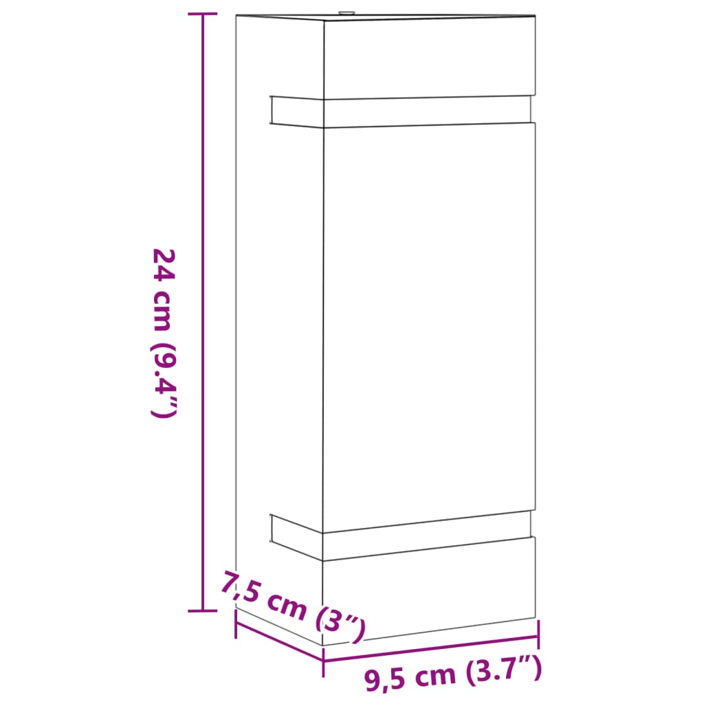 Applique da Esterno 2 pz Nere in Acciaio Inossidabile | homemem39