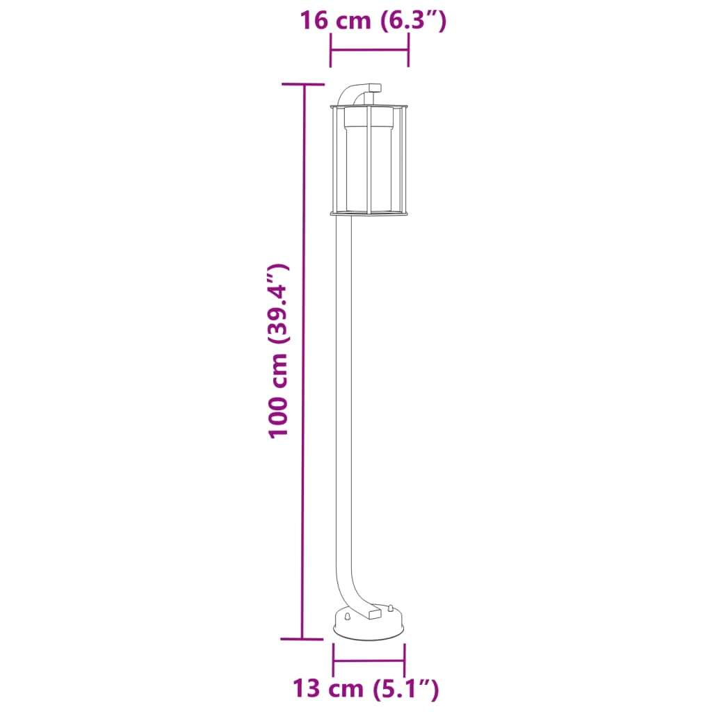 Lampada da Terra per Esterni Argento 100 cm in Acciaio Inox - homemem39