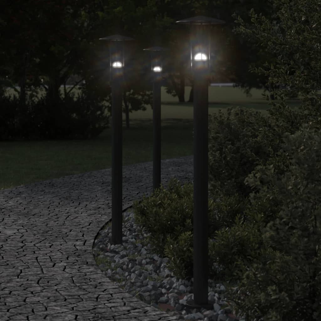 Lampada da Terra per Esterni Argento 100 cm in Acciaio Inox - homemem39