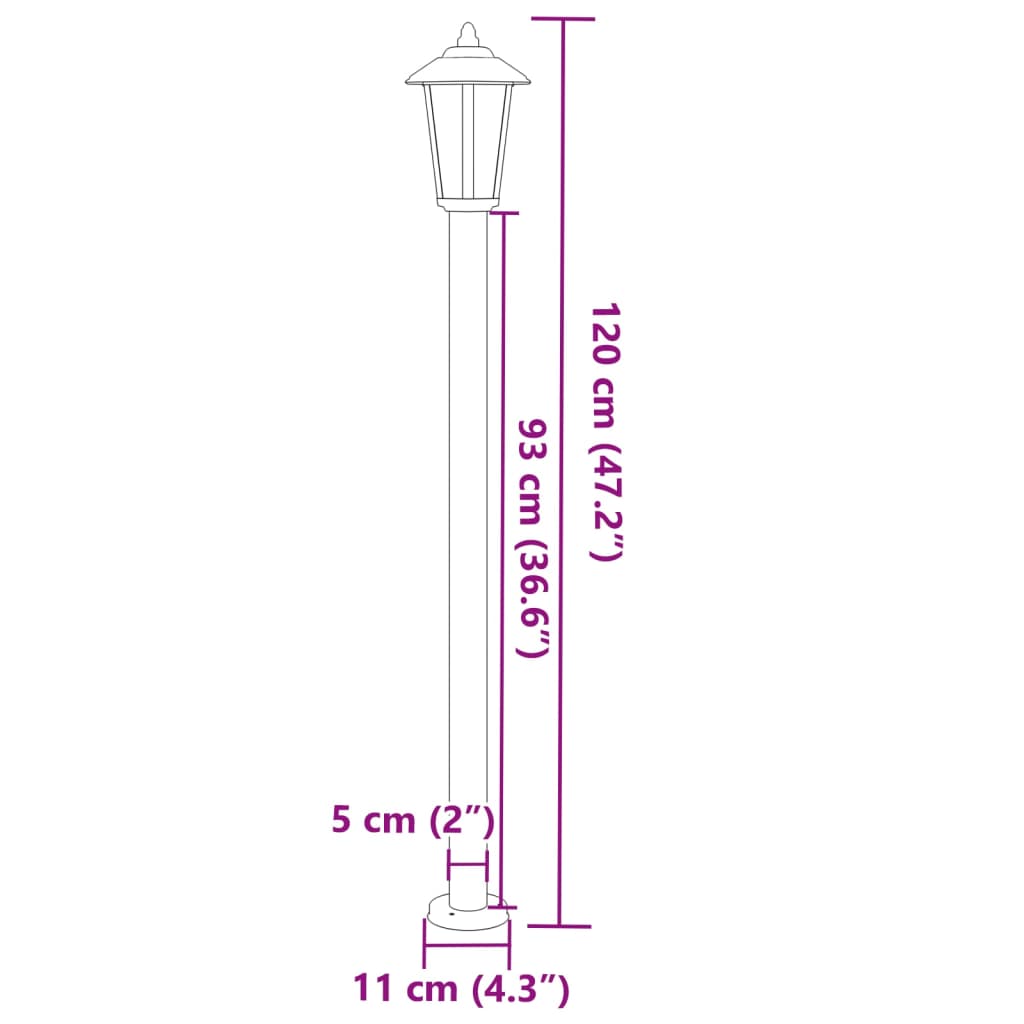 Lampade da Terra per Esterni 3 pz Argento 120cm in Acciaio Inox | homemem39