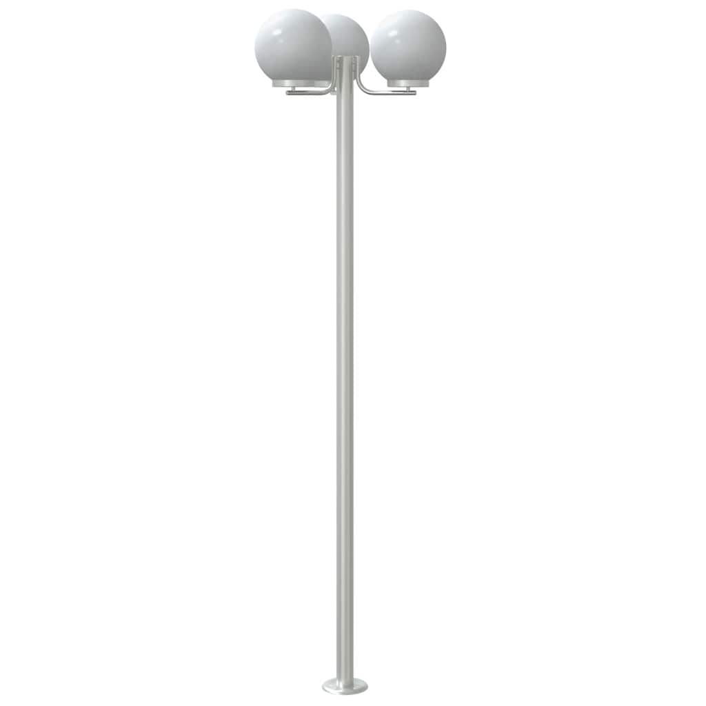Lampade da Terra per Esterni 2pz Argento 215cm in Acciaio Inox - homemem39
