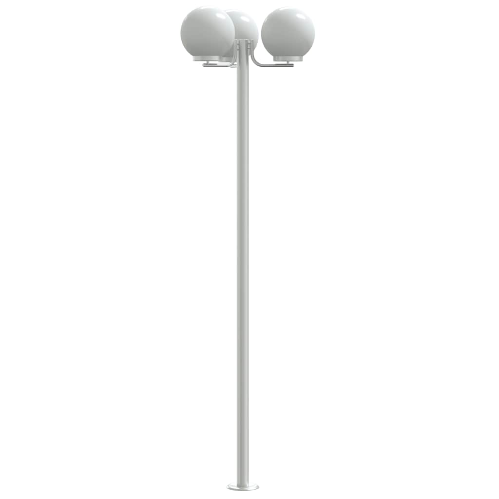 Lampade da Terra per Esterni 2pz Argento 215cm in Acciaio Inox - homemem39