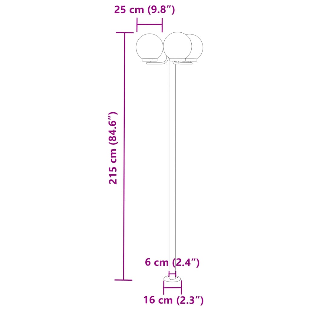 Lampade da Terra per Esterni 2pz Argento 215cm in Acciaio Inox - homemem39
