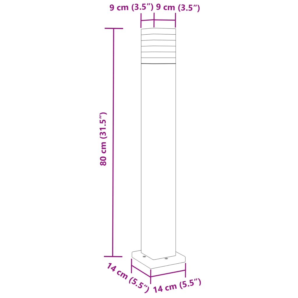 Lampade da Terra per Esterni 3pz Nere 80 cm in Alluminio | homemem39
