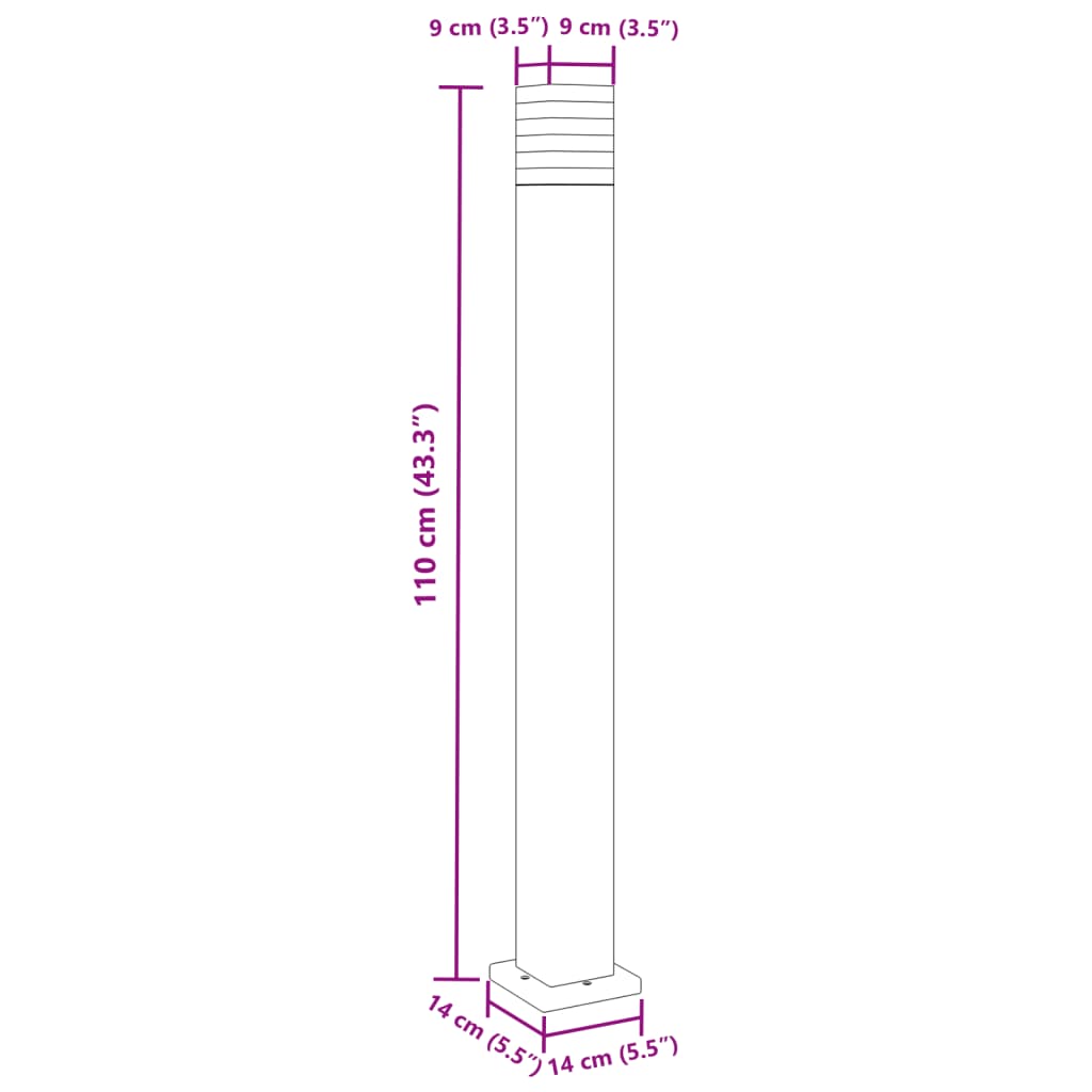 Lampade da Terra per Esterni 3pz Nere 110 cm in Alluminio | homemem39