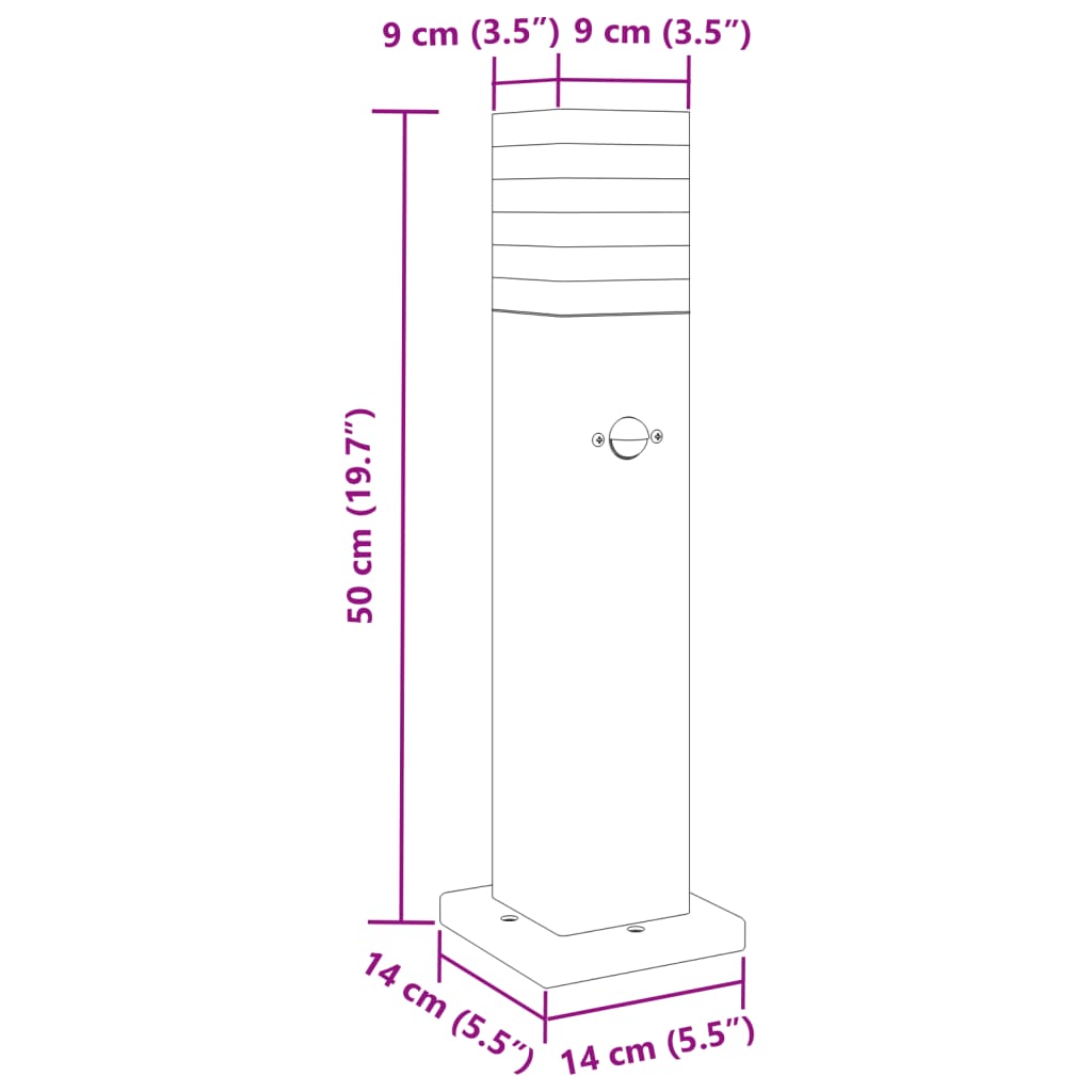 Lampade Terra per Esterni con Sensori 3pz Nere 50cm Alluminio | homemem39