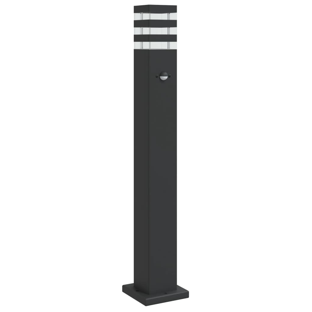 Outdoor Floor Lamp with Sensor Black 80cm in Aluminium