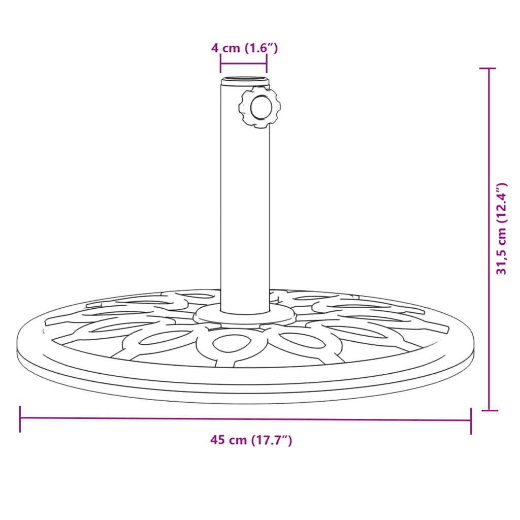 Base per Ombrellone per Pali Ø38/48 mm 12 kg Rotonda | homemem39