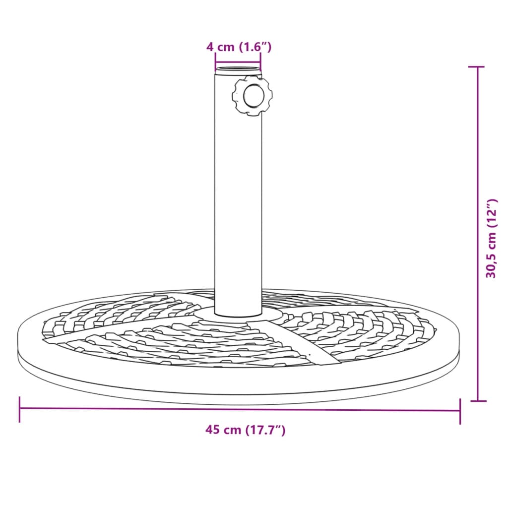 Base per Ombrellone per Pali Ø38/48 mm 12 kg Rotonda | homemem39