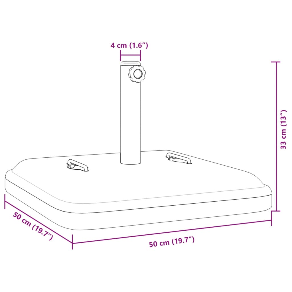 Base per Ombrellone con Manici per Pali Ø38/48 mm 27kg Quadrata | homemem39