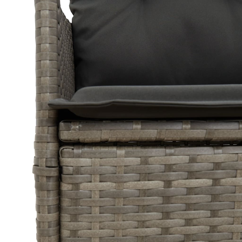 Set da Pranzo da Giardino 5 pz con Cuscini in Polyrattan Grigio