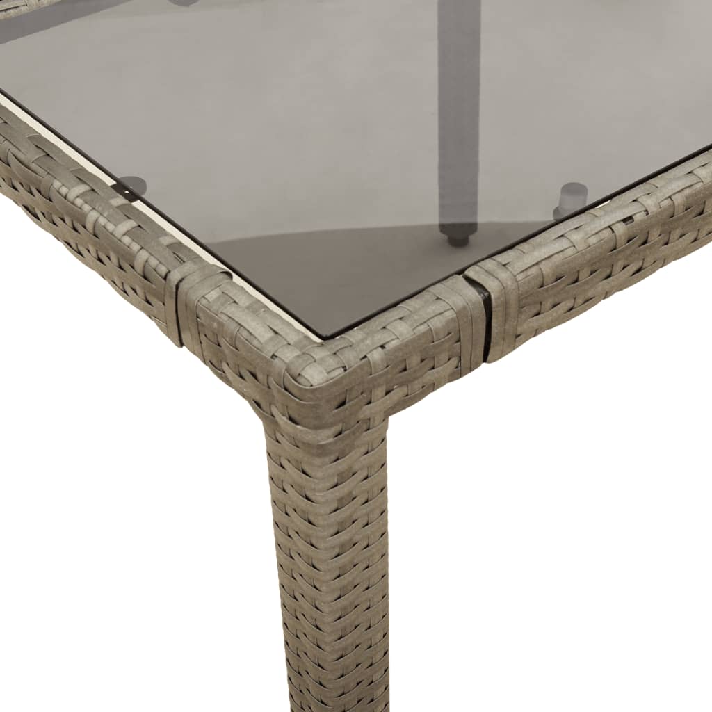 Set da Pranzo da Giardino 9 pz con Cuscini in Polyrattan Grigio