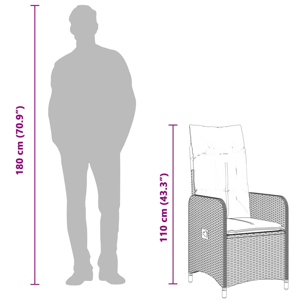 Set da Bistrò da Giardino 5 pz con Cuscini Beige in Polyrattan - homemem39