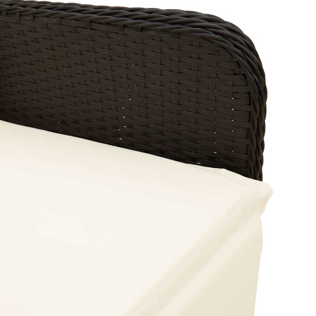 Set da Bistrò da Giardino 11 pz con Cuscini Nero in Polyrattan