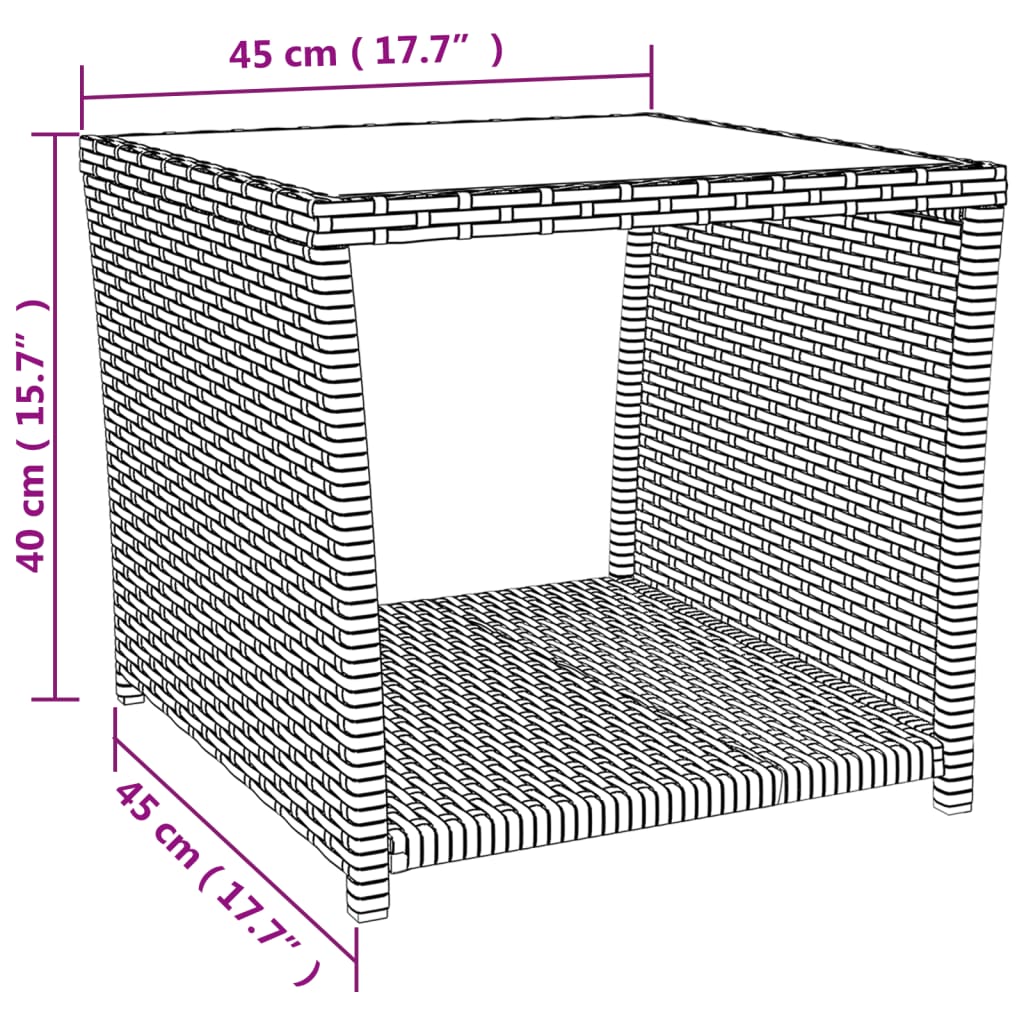 Set da Pranzo da Giardino 3 pz con Cuscini in Polyrattan Grigio | homemem39