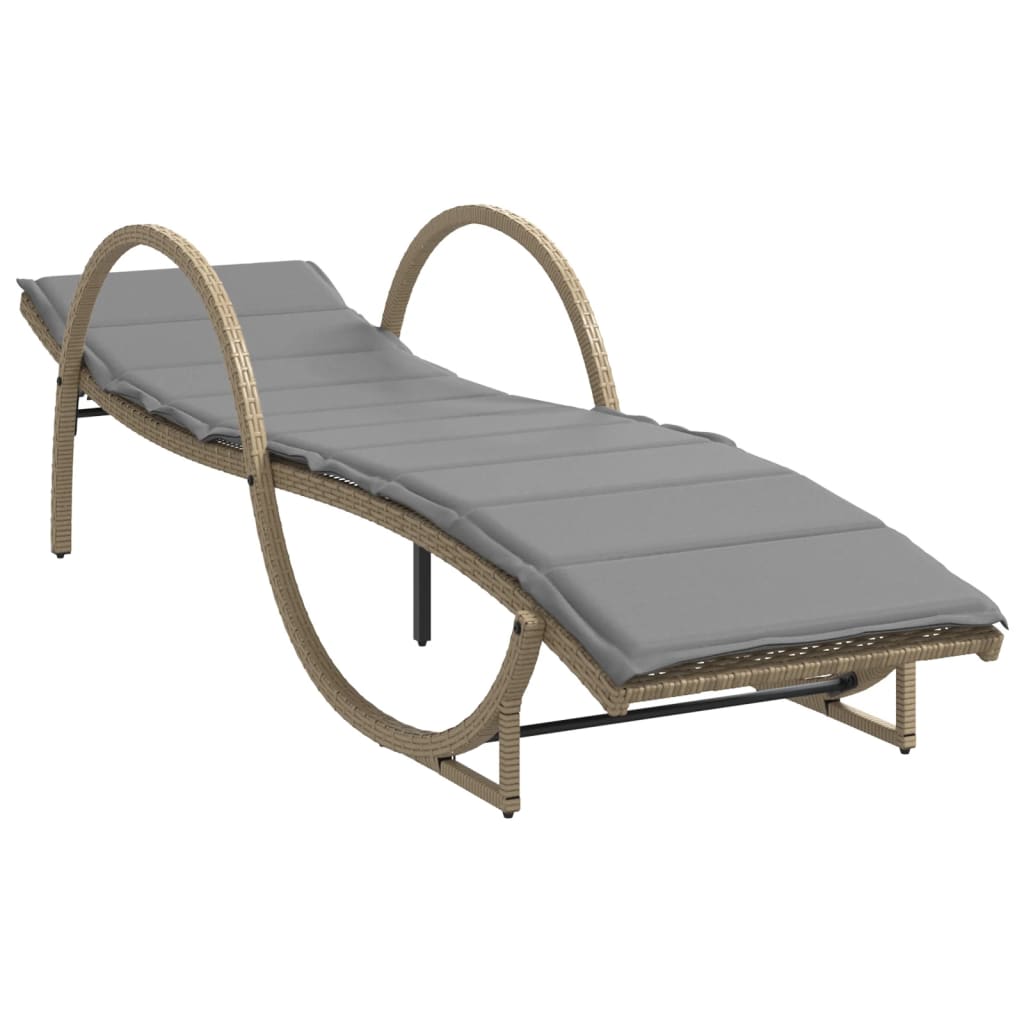 Lettini Prendisole 2 pz con Cuscini Beige in Polyrattan - homemem39