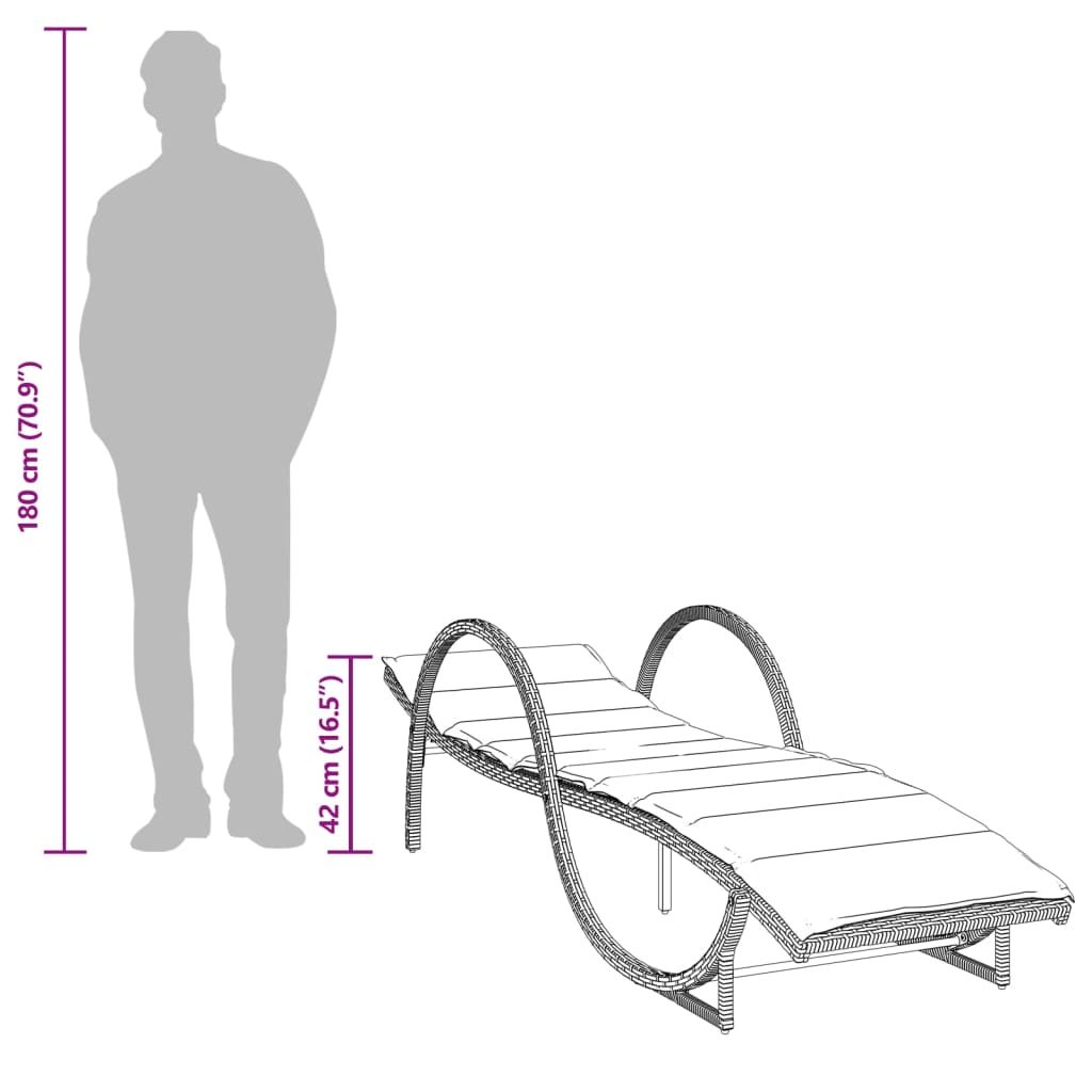 Lettini Prendisole 2 pz con Cuscini Grigio Chiaro in Polyrattan | homemem39