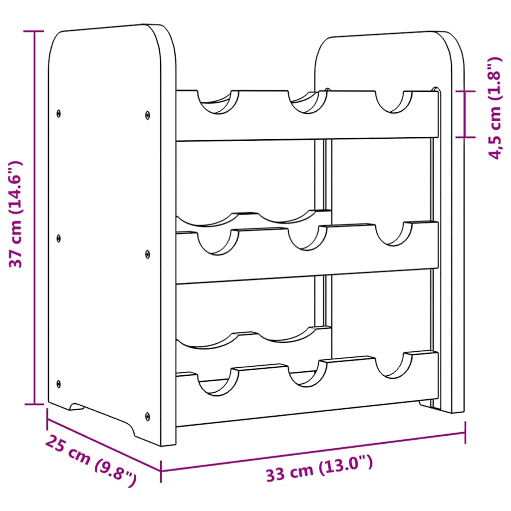 Portavini 33x25x37 cm in Legno Massello di Pino | homemem39