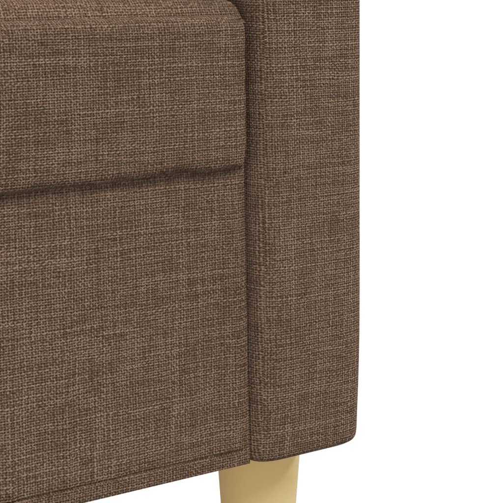 Set di Divani 4 pz con Poggiapiedi Marrone in Tessuto
