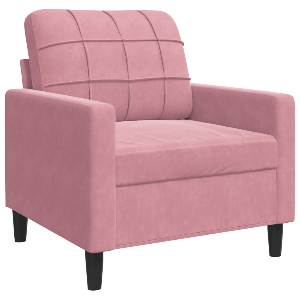 Set di Divani 4 pz con Cuscini rosa in Velluto