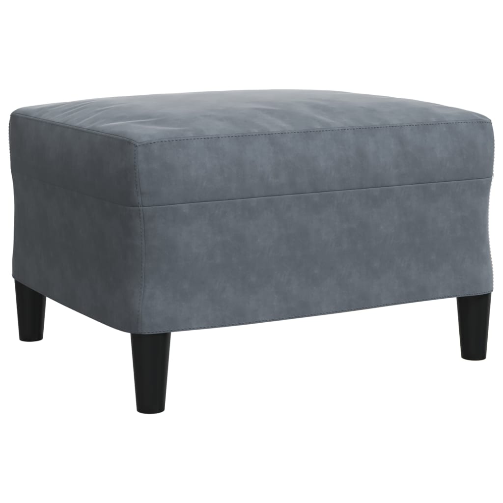 Set di Divani 4 pz con Cuscini e Rinforzi Grigio Scuro Velluto