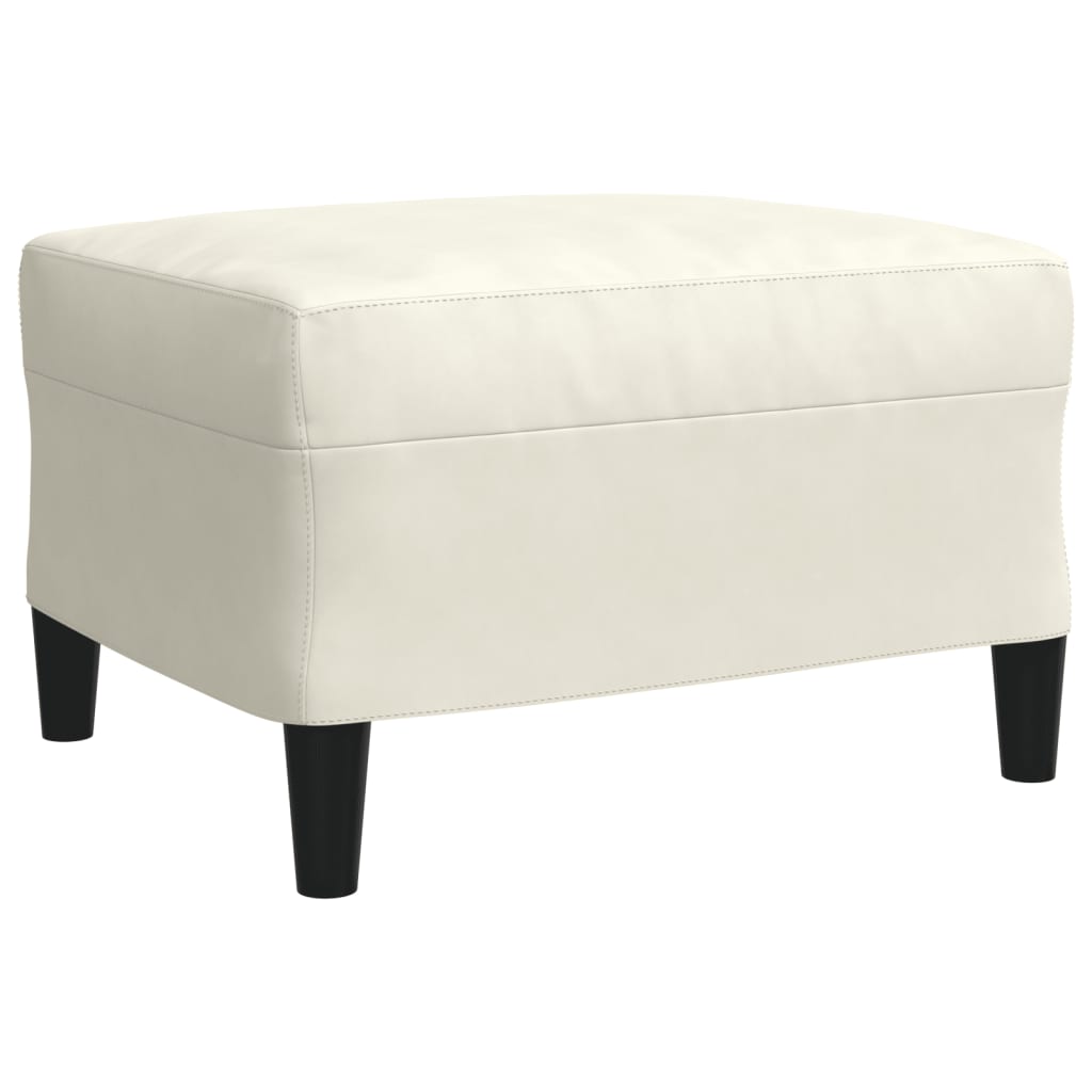 Set di Divani 3 pz con Cuscini Crema in Velluto