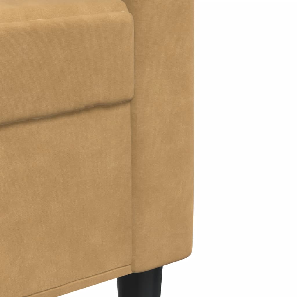 Set di Divani 4 pz con Cuscini Marrone in Velluto