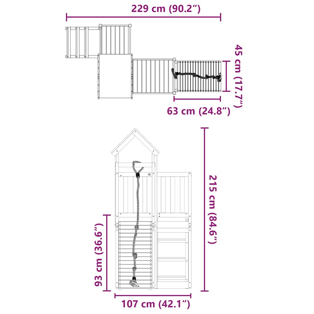 Set da Gioco da Esterno in Legno Massello di Pino | homemem39