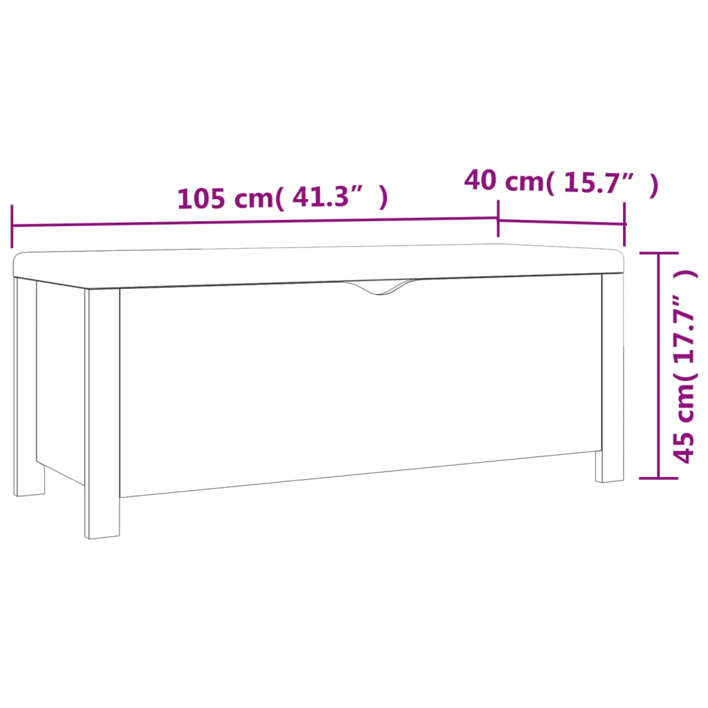 Scatola portaoggetti con Cuscino Grigia 105x40x45 cm - homemem39
